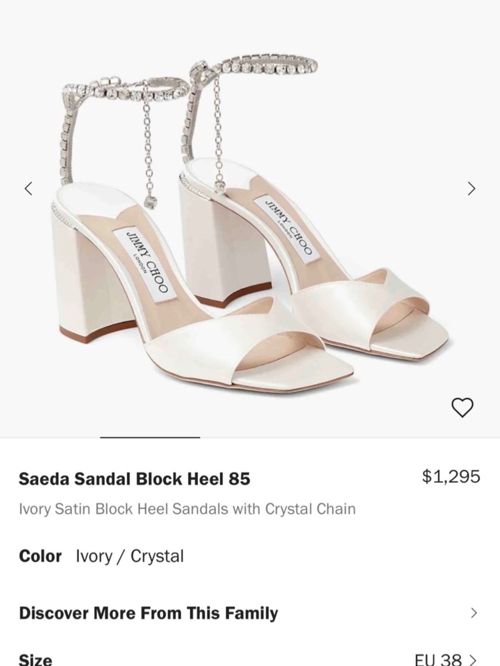 Jimmy Choo Saeda Sandal Block Heel 85 - Picture 2 of 6